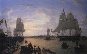 Robert Salmon The Boston Harbor from Constitution Wharf oil painting picture wholesale